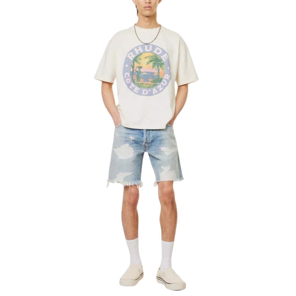 Buy RHUDE Côte d'Azur logo-print cotton-jersey T-shirt | Krewsa South Africa