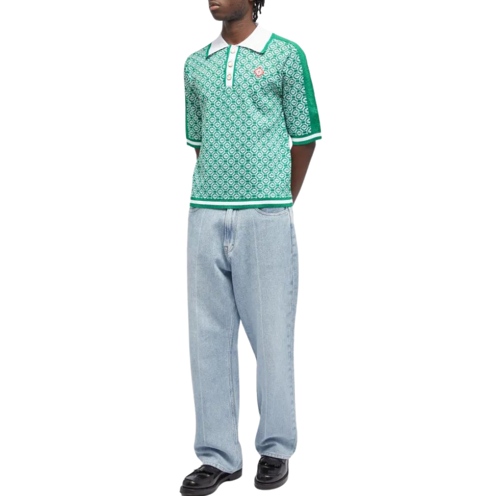 Buy CASABLANCA LUREX JACQUARD POLO Green | Krewsa South Africa