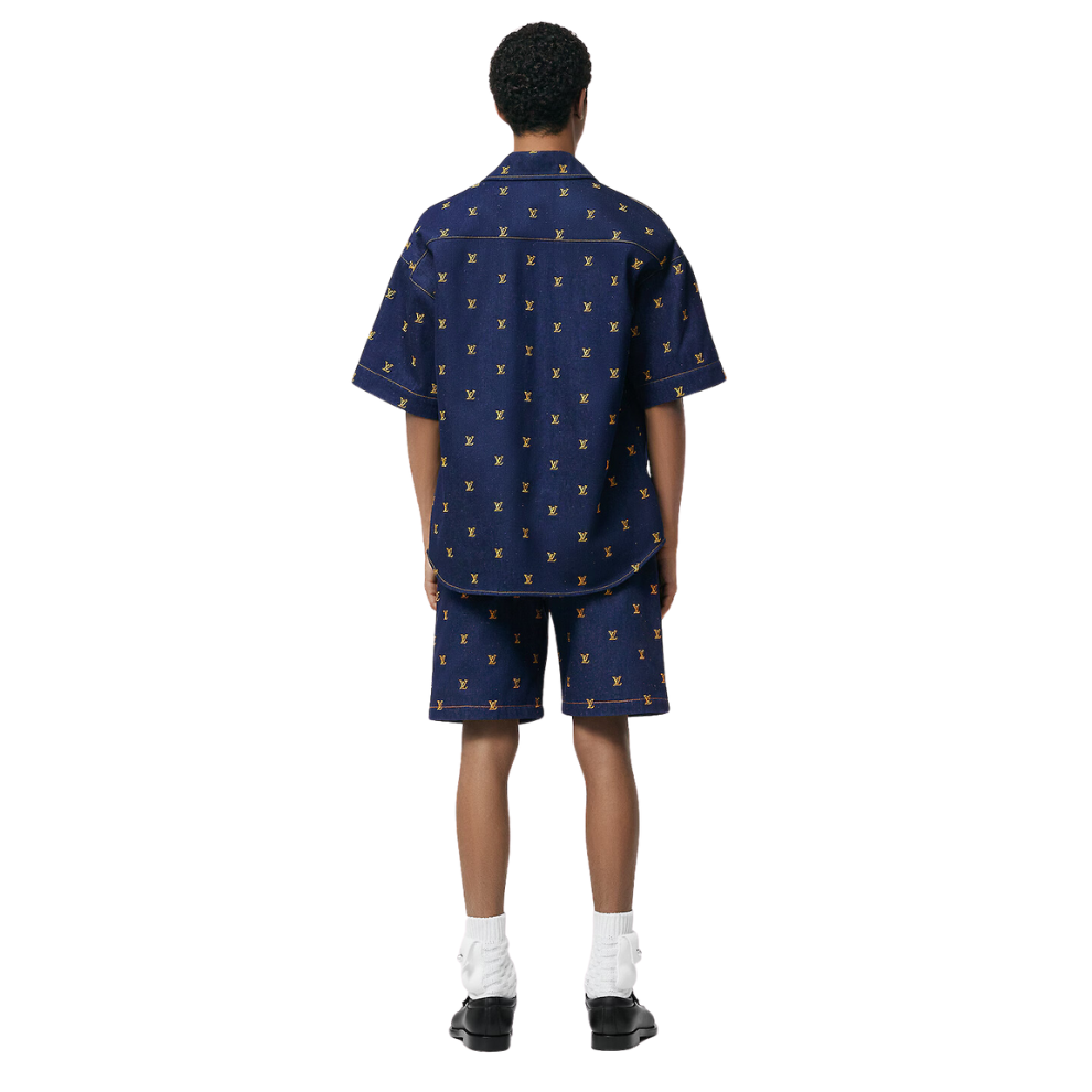 Buy LOUIS VUITTON Embroidered Signature Short-Sleeved Denim Shirt | Krewsa South Africa
