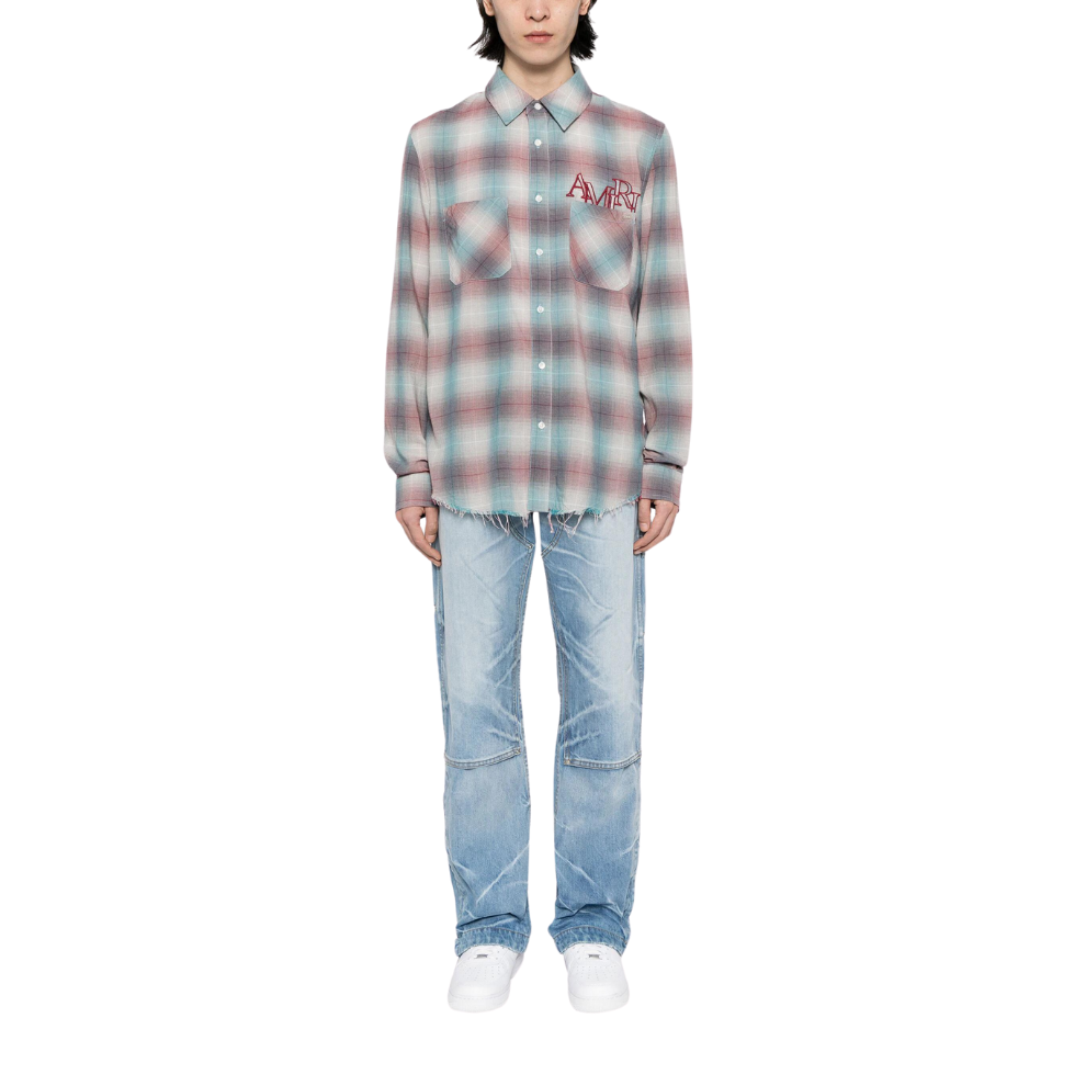Buy AMIRI Staggered-logo check-pattern shirt | Krewsa South Africa