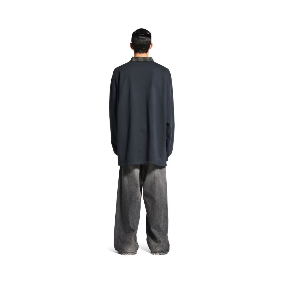 Buy BALENCIAGA Men's Unity Sport Long Sleeve Shirt Collar Polo in Faded Black | Krewsa South Africa