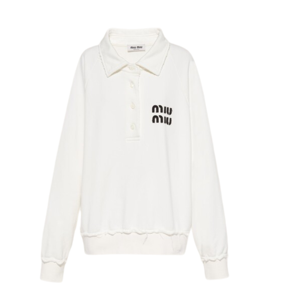 Buy Miu Miu Logo Detailed Long Sleeved Polo Shirt | Krewsa South Africa