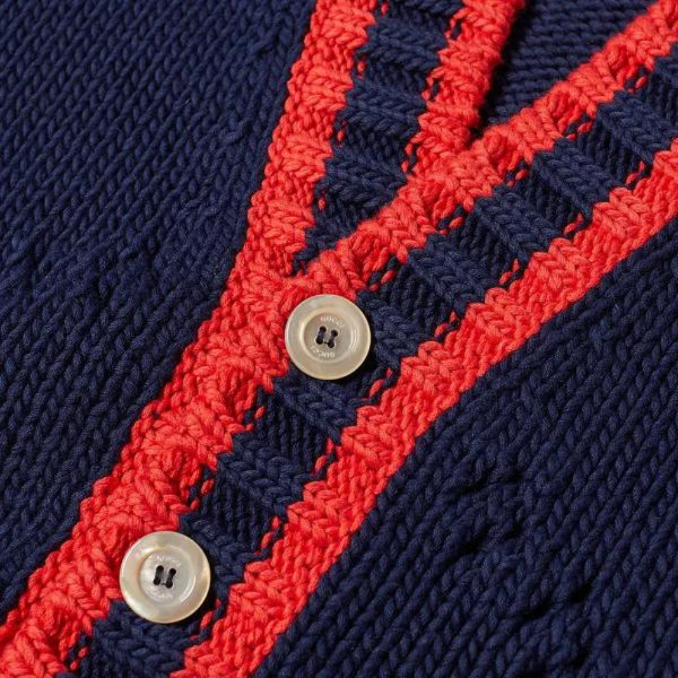 Buy GUCCI GRG PLACKET GG CARDIGAN NAVY | Krewsa South Africa