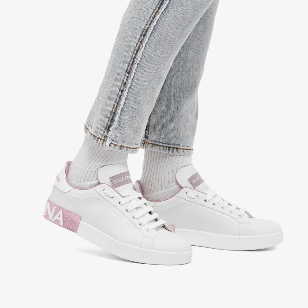 Buy DOLCE & GABBANA LOGO COURT SNEAKER BIANCO & ROSA | Krewsa South Africa