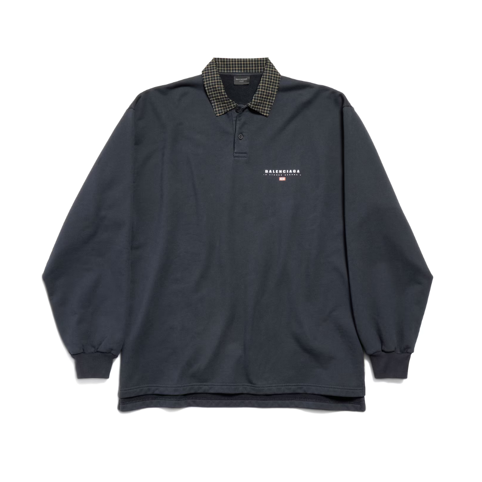 Buy BALENCIAGA Men's Unity Sport Long Sleeve Shirt Collar Polo in Faded Black | Krewsa South Africa