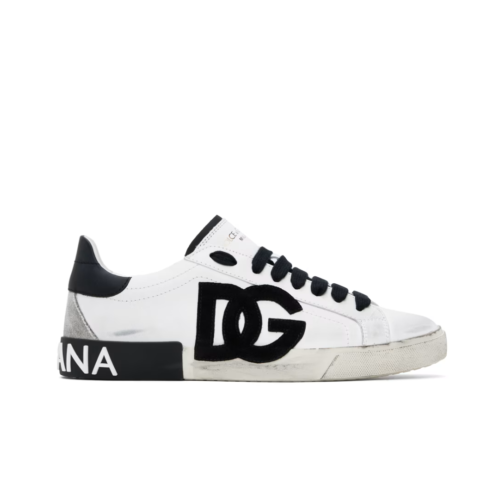 Buy DOLCE & GABBANA White Calfskin Portofino Vintage Sneakers | Krewsa South Africa