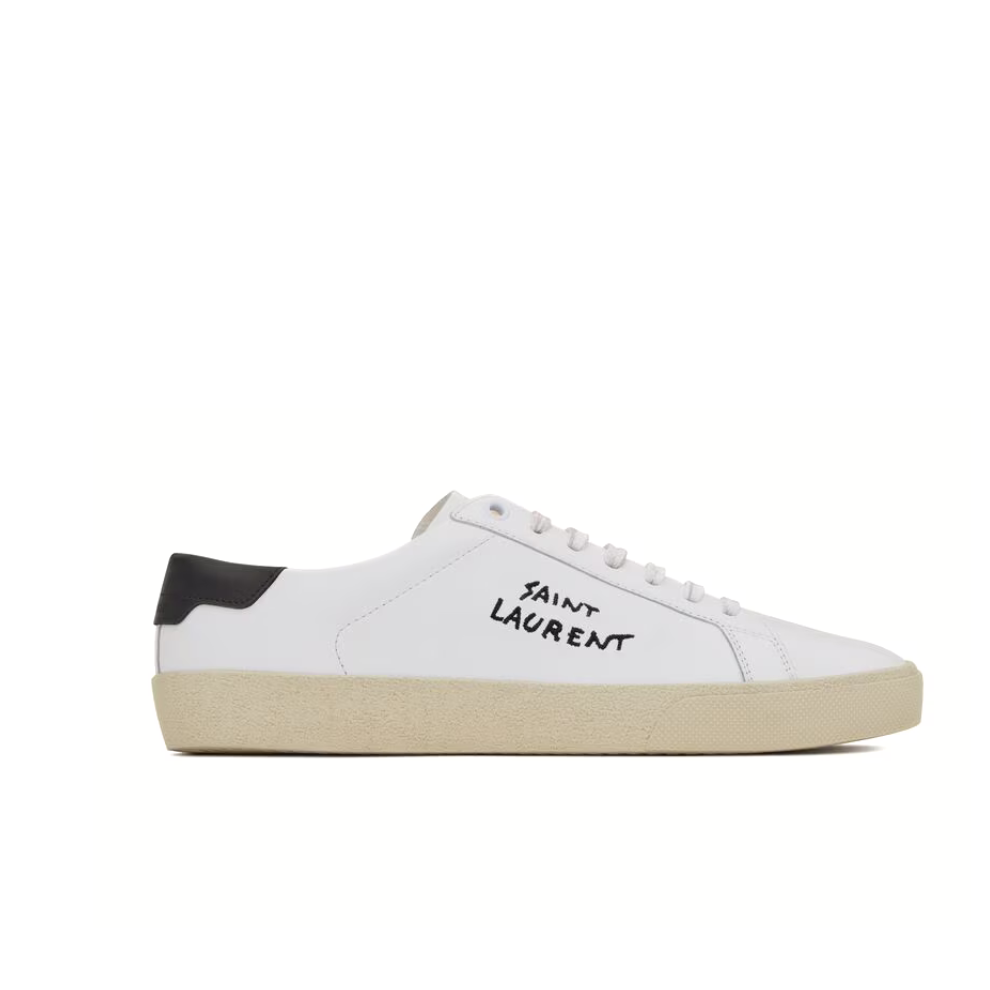 Buy Saint Laurent court classic sl/06 embroidered sneakers in smooth leather | Krewsa South Africa