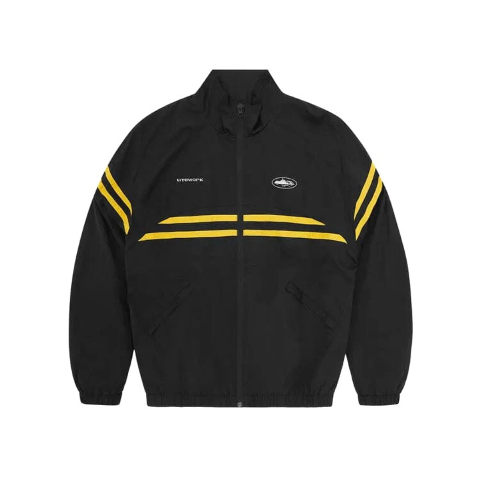 Buy Corteiz Striped Litework Jacket Black Yellow | Krewsa South Africa