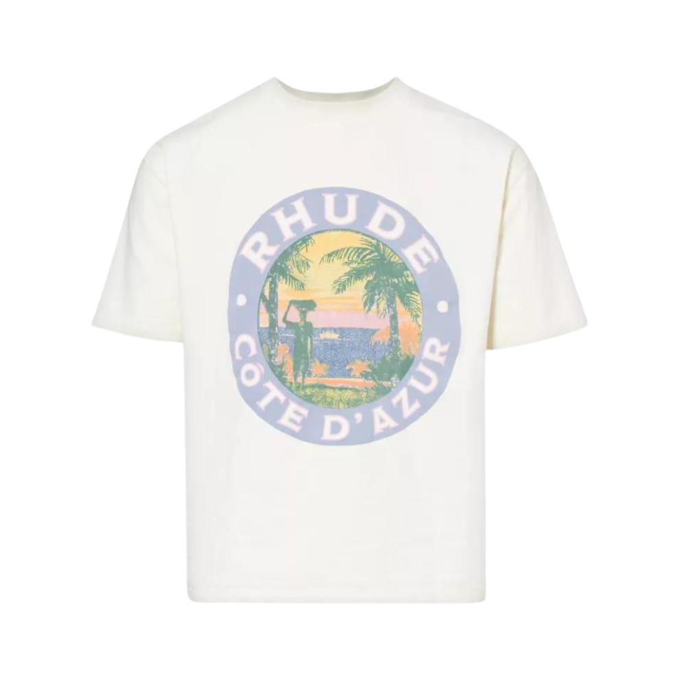 Buy RHUDE Côte d'Azur logo-print cotton-jersey T-shirt | Krewsa South Africa