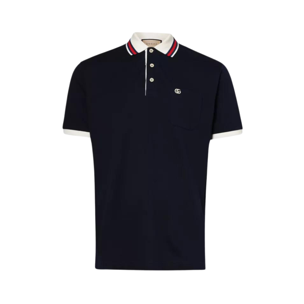 Buy GUCCI Stripe-collar short-sleeve stretch-cotton piqué polo shirt | Krewsa South Africa