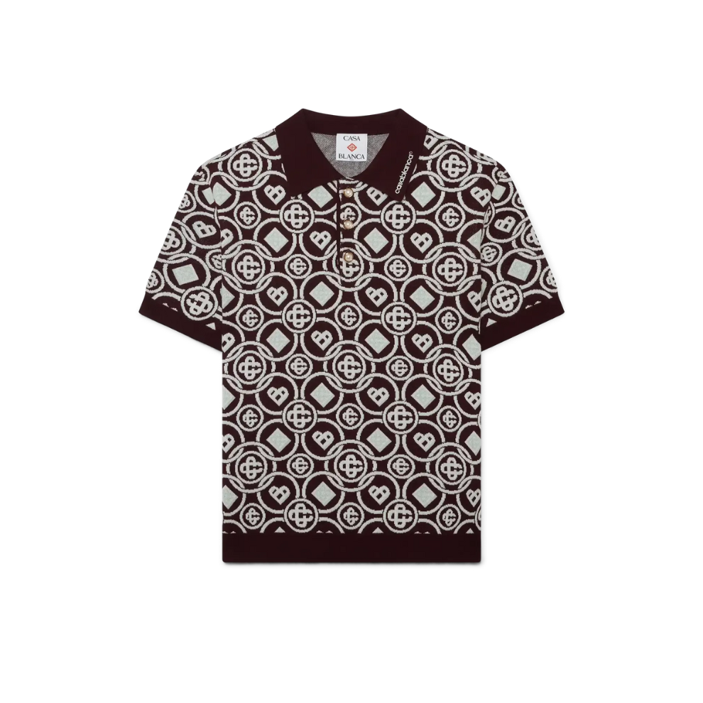 Casablanca Monogram Cotton Knit Polo shirt