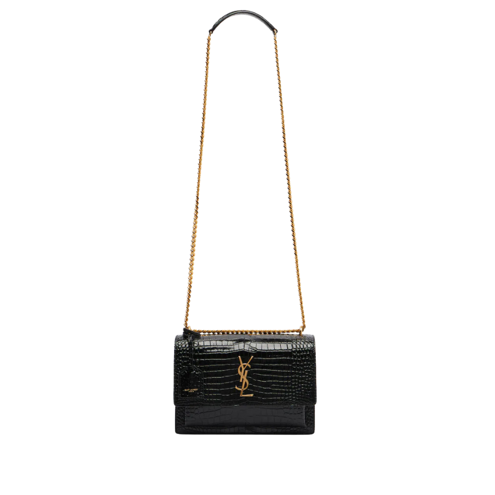 Buy Saint Laurent Sunset Medium croc-effect leather shoulder bag | Krewsa South Africa