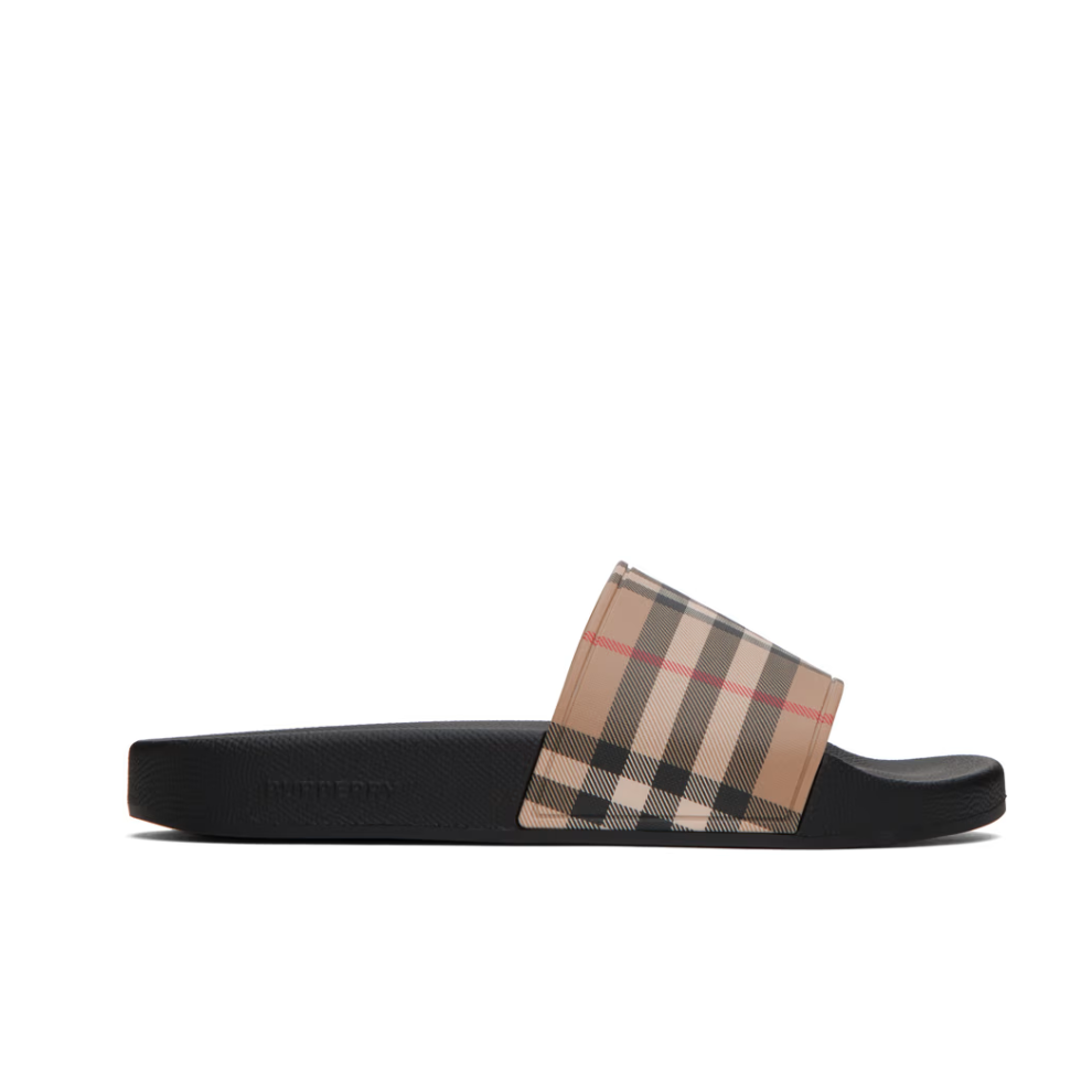 Buy BURBERRY Beige & Black Check Slides | Krewsa South Africa