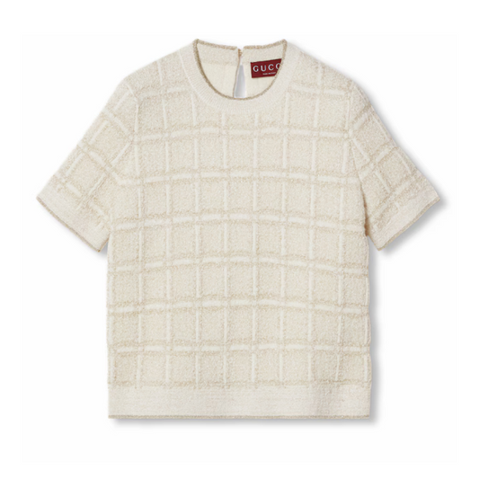 Buy GUCCI Wool and lamé check jacquard top | Krewsa South Africa