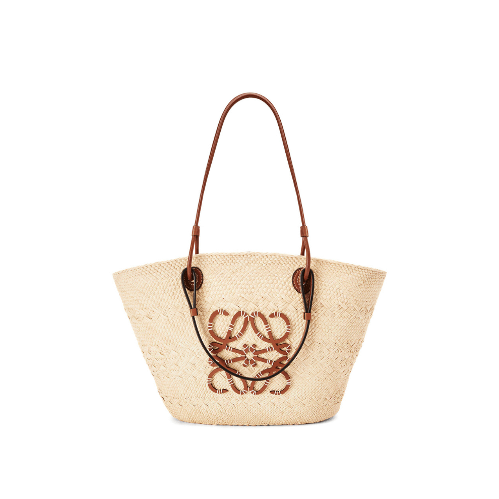 Buy LOEWE Medium Anagram Basket bag in iraca palm and calfskin | Krewsa South Africa