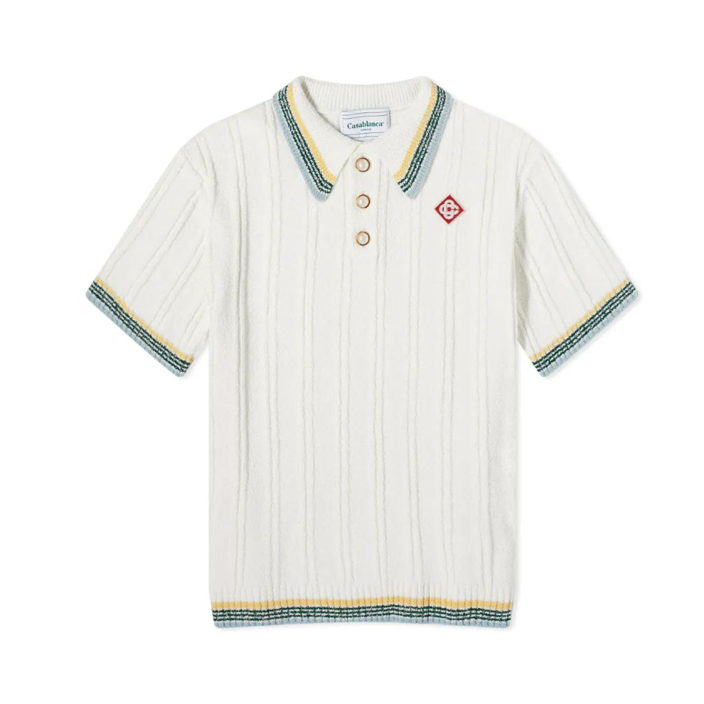 Buy CASABLANCA RIBBED BOUCLE POLO White | Krewsa South Africa