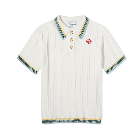 Buy CASABLANCA RIBBED BOUCLE POLO White | Krewsa South Africa