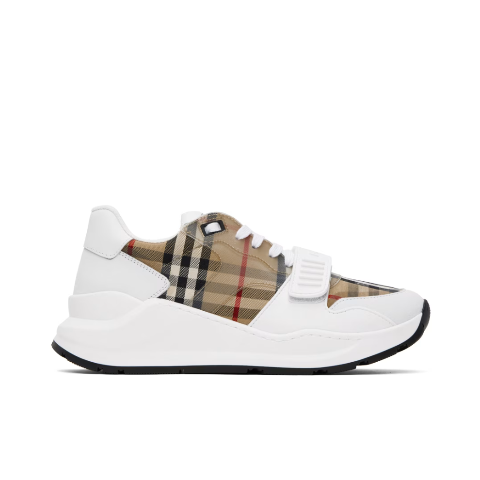 Buy BURBERRY Tan & White Check Sneakers | Krewsa South Africa