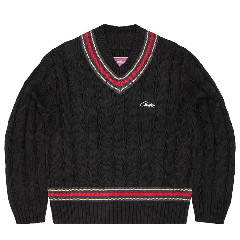 Buy Corteiz Wimbledon Knit Sweater 'Black' | Krewsa South Africa