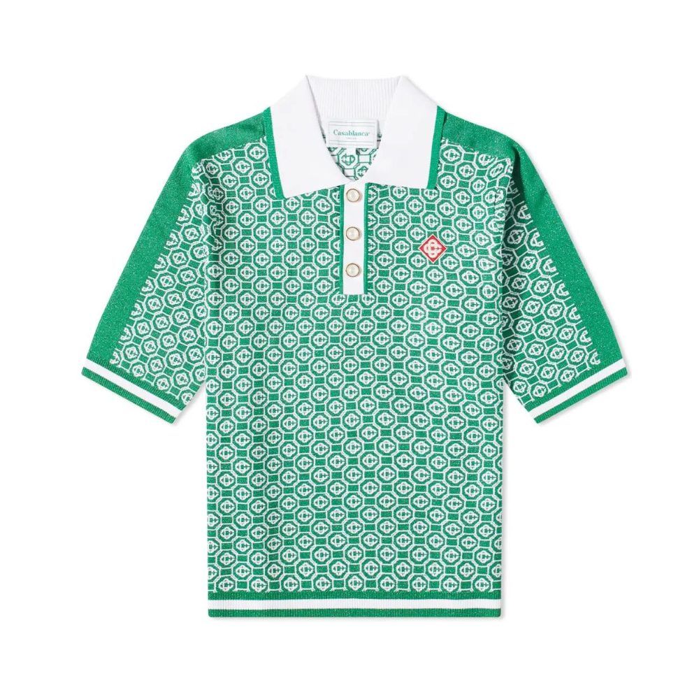 Buy CASABLANCA LUREX JACQUARD POLO Green | Krewsa South Africa