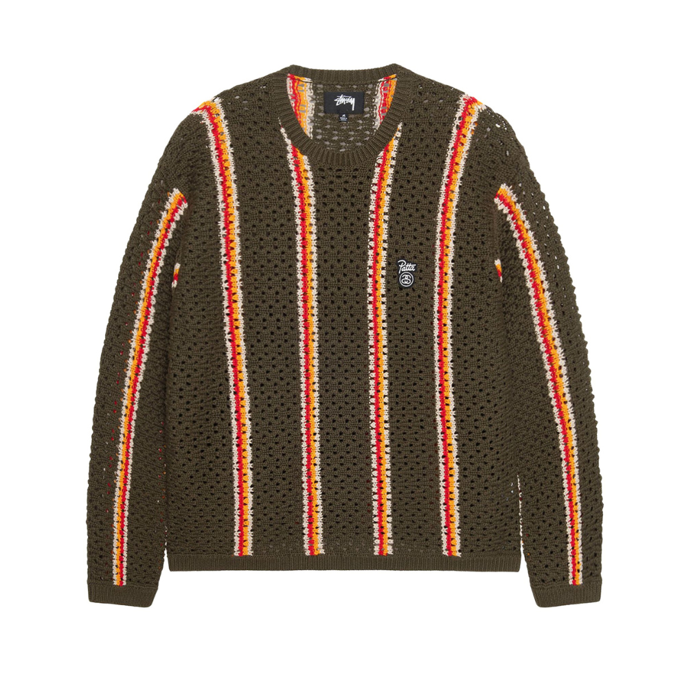Buy Stussy x Patta Striped Loose Gauge Sweater 'Olive' | Krewsa South Africa
