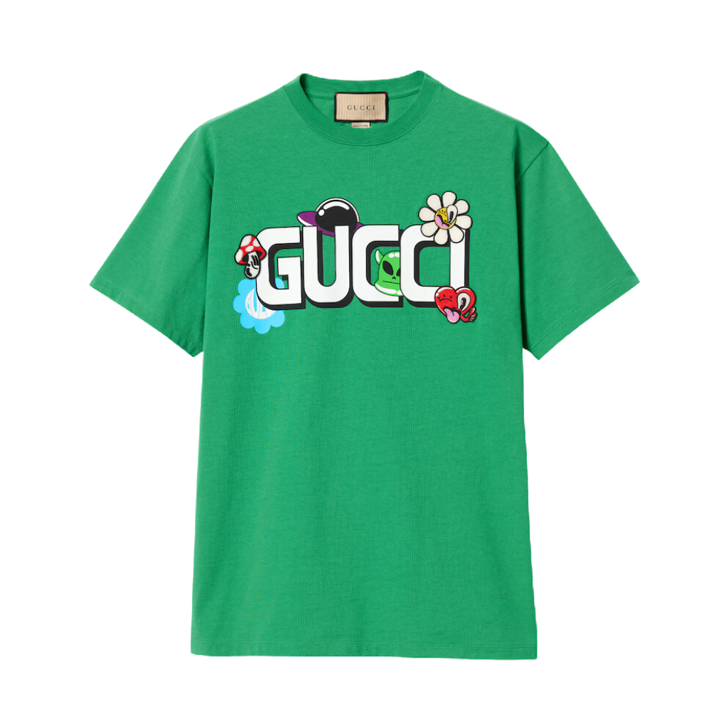 Buy COTTON JERSEY T-SHIRT WITH GUCCI PRINT | Krewsa South Africa