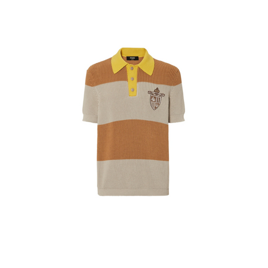 Buy FENDI Polo shirt Yellow and beige cotton jersey | Krewsa South Africa