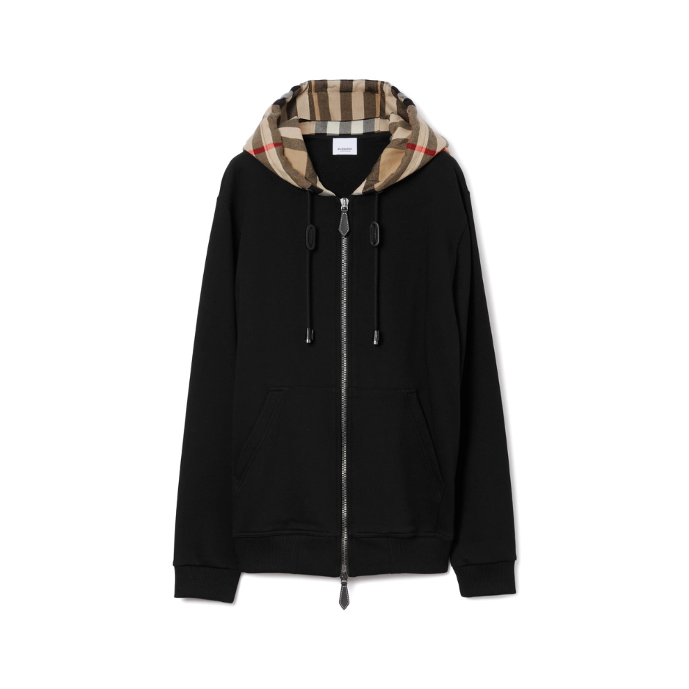 Buy Burberry Check Hood Cotton Zip Hoodie | Krewsa South Africa