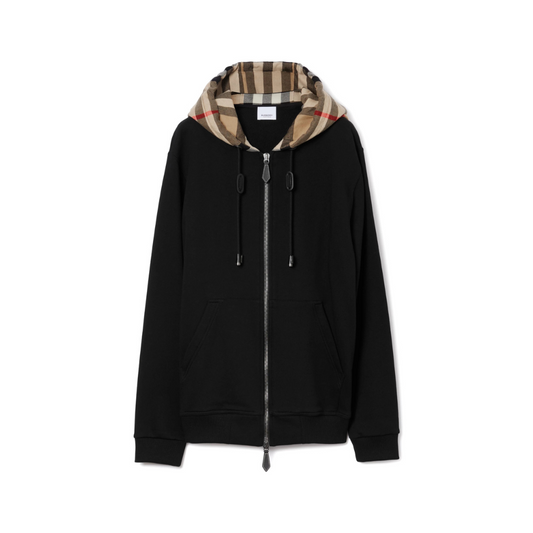 Buy Burberry Check Hood Cotton Zip Hoodie | Krewsa South Africa