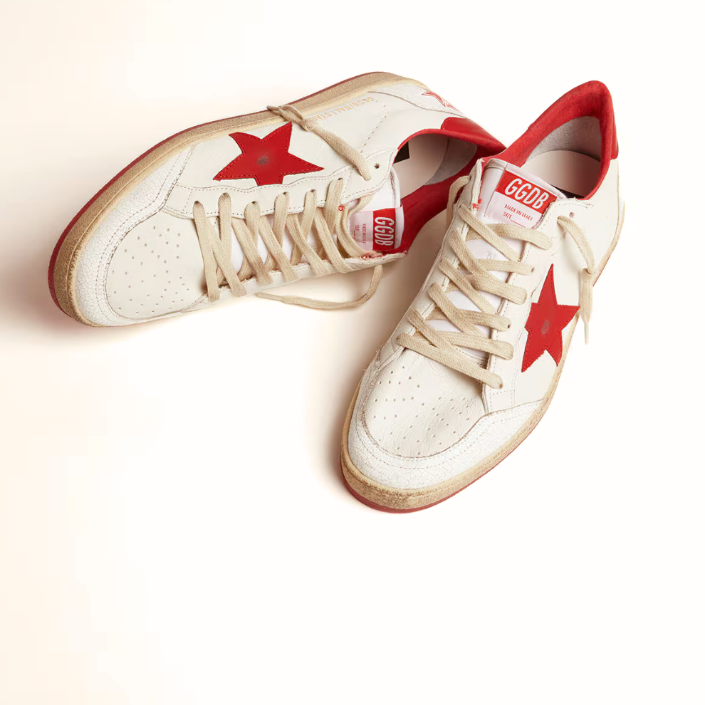 Buy Golden Goose Men's Ball Star in white leather | Krewsa South Africa