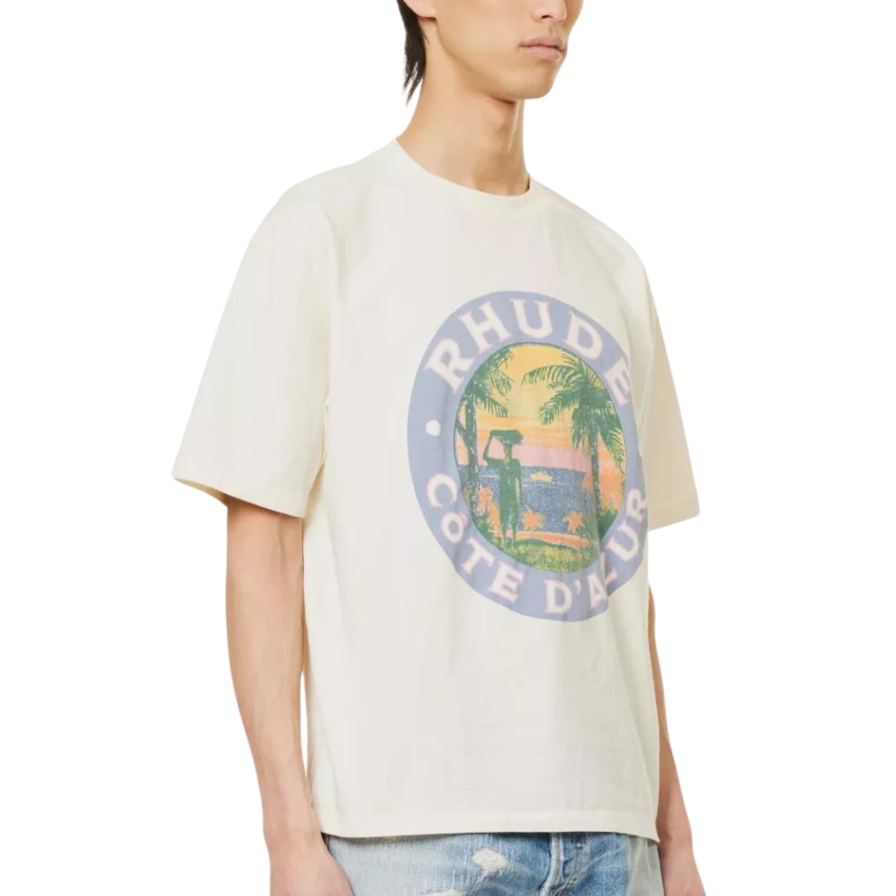 Buy RHUDE Côte d'Azur logo-print cotton-jersey T-shirt | Krewsa South Africa