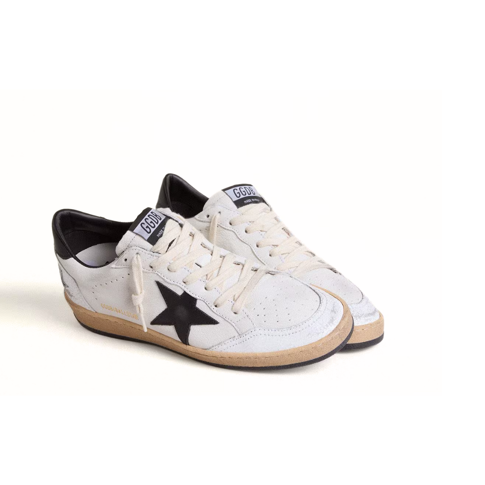 Buy Golden Goose Men's Ball Star in white nappa with black star | Krewsa South Africa