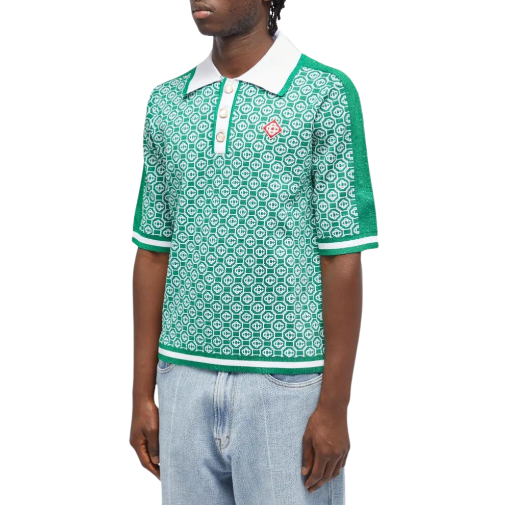 Buy CASABLANCA LUREX JACQUARD POLO Green | Krewsa South Africa