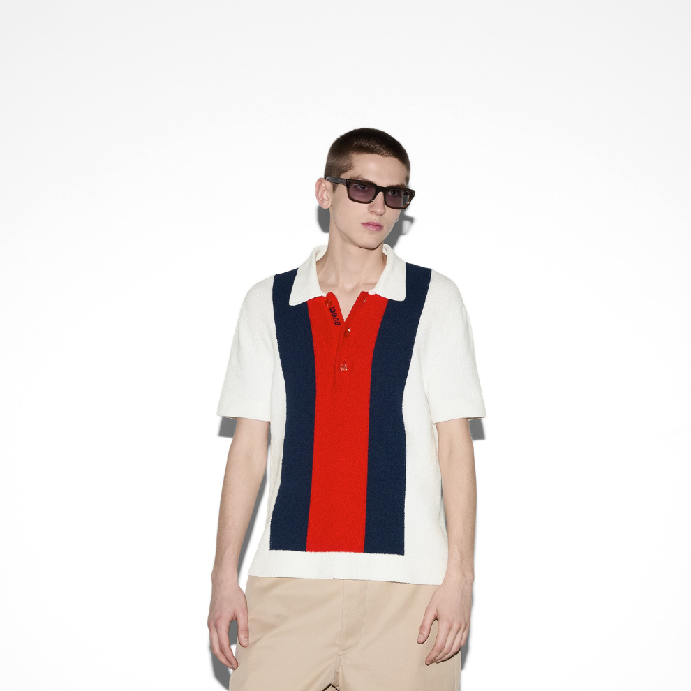 Buy GUCCI Cotton blend terry knit polo shirt | Krewsa South Africa