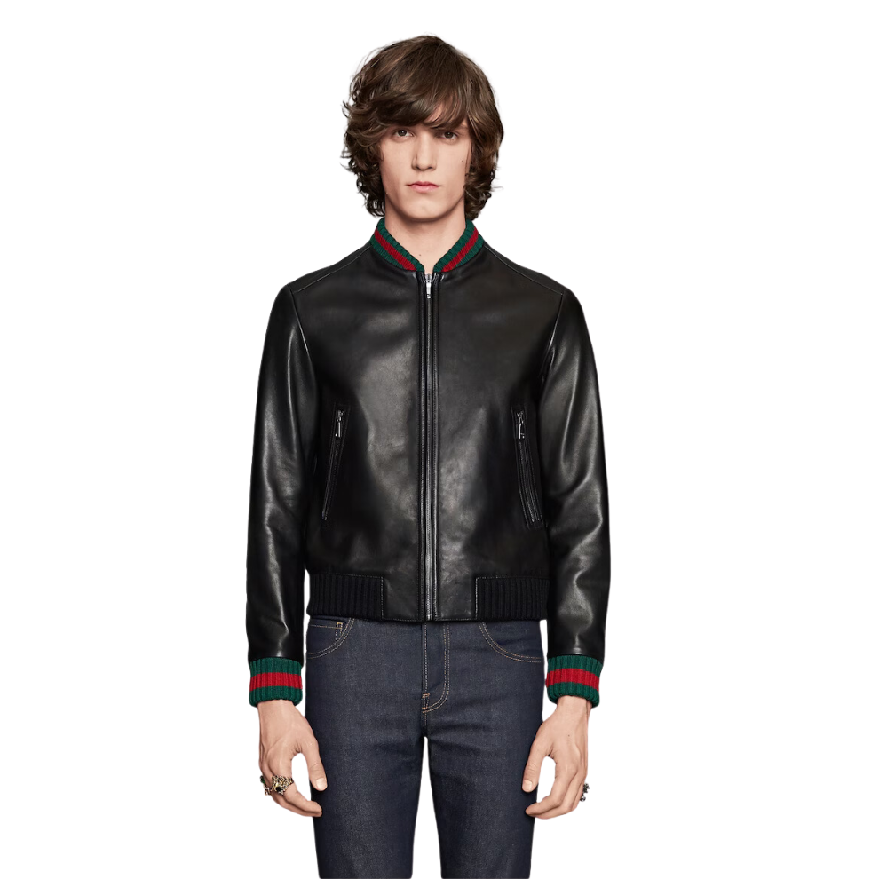 Buy GUCCI LEATHER JACKET WITH WEB | Krewsa South Africa