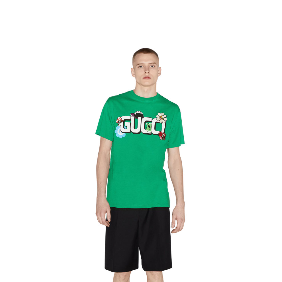 Buy COTTON JERSEY T-SHIRT WITH GUCCI PRINT | Krewsa South Africa