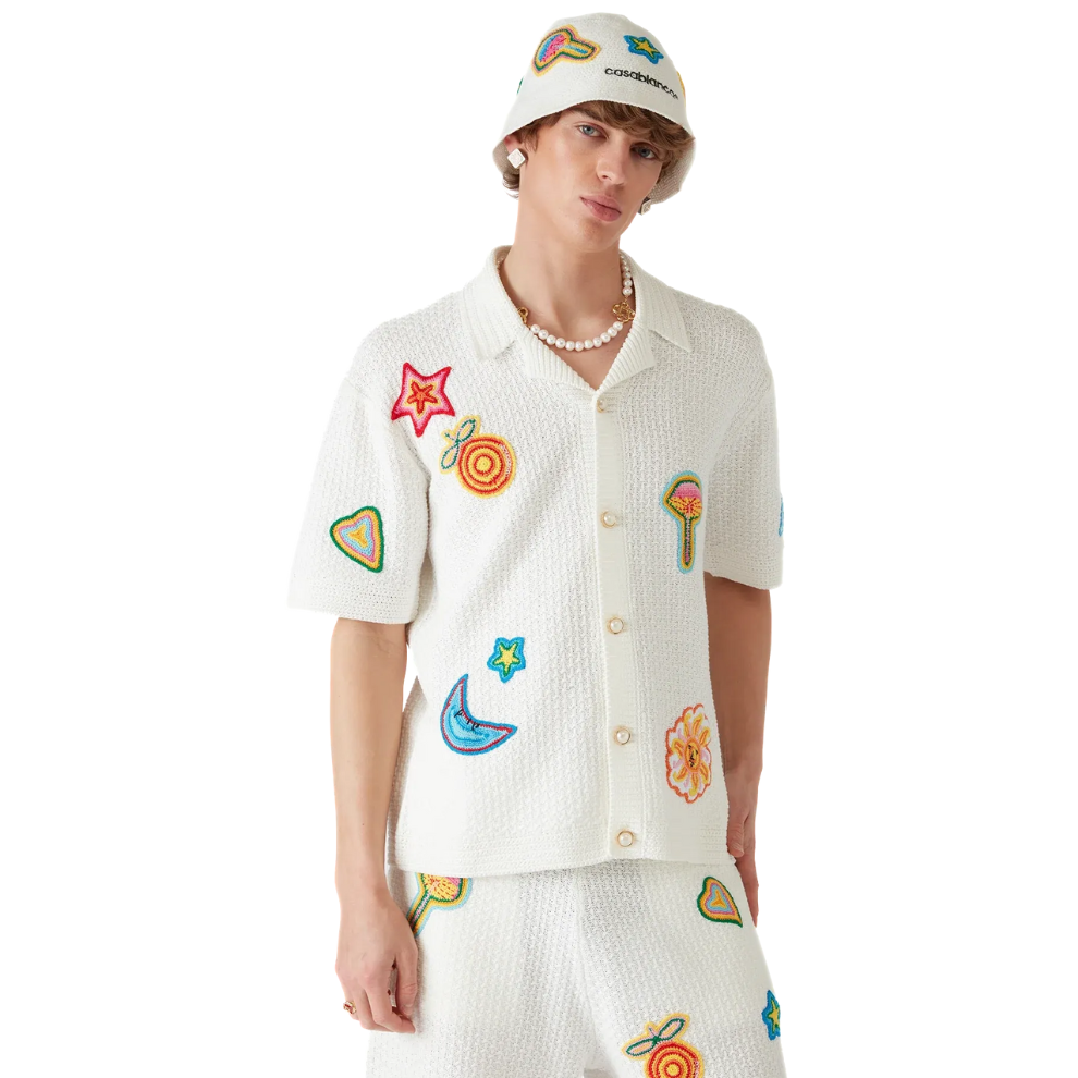 Buy CASABLANCA Motif Short Sleeve Crochet Shirt | Krewsa South Africa