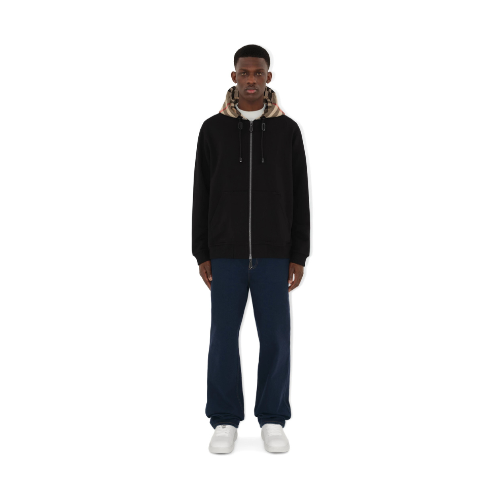 Buy Burberry Check Hood Cotton Zip Hoodie | Krewsa South Africa