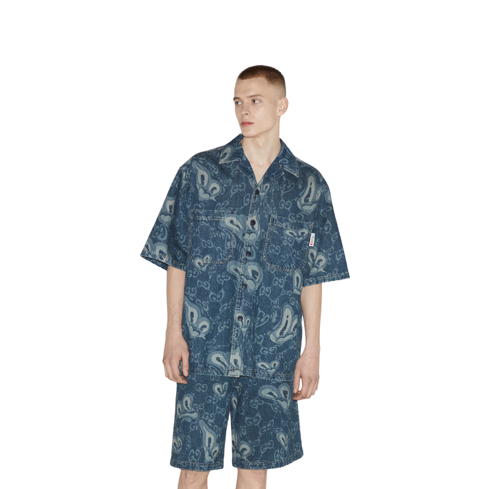 Buy GUCCI GG LIQUID HEARTS DENIM SHIRT | Krewsa South Africa