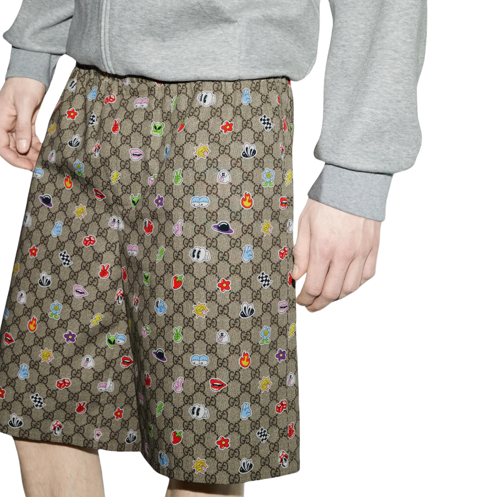 Buy GUCCI COTTON POPLIN SHORTS WITH PRINT | Krewsa South Africa