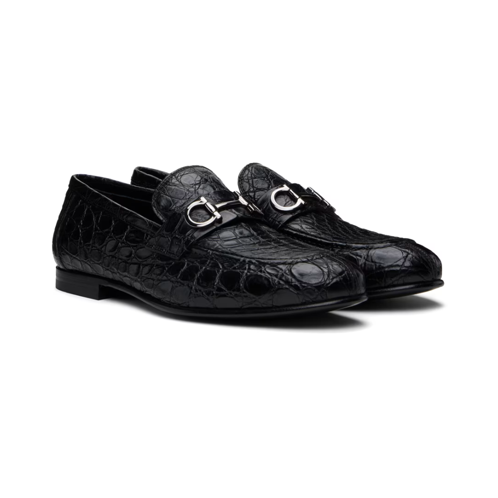 Buy FERRAGAMO Black Gin Lux Loafers | Krewsa South Africa