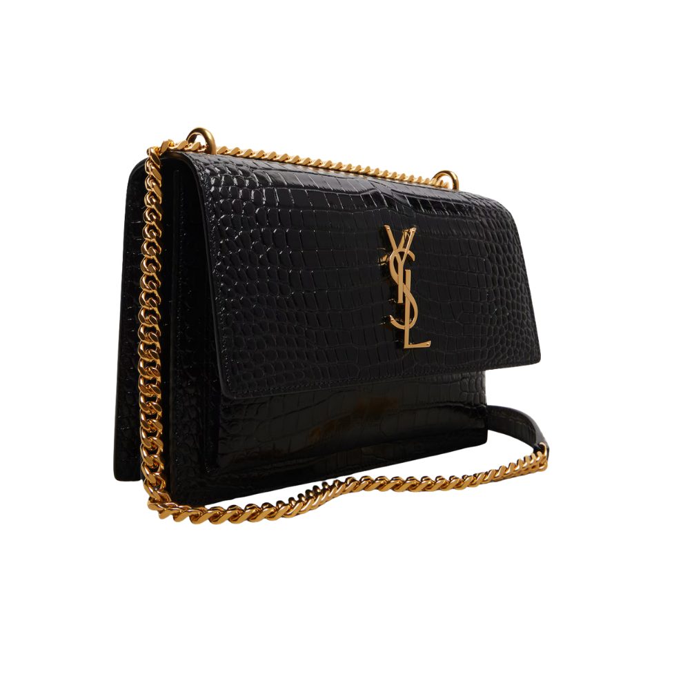 Buy Saint Laurent Sunset Medium croc-effect leather shoulder bag | Krewsa South Africa