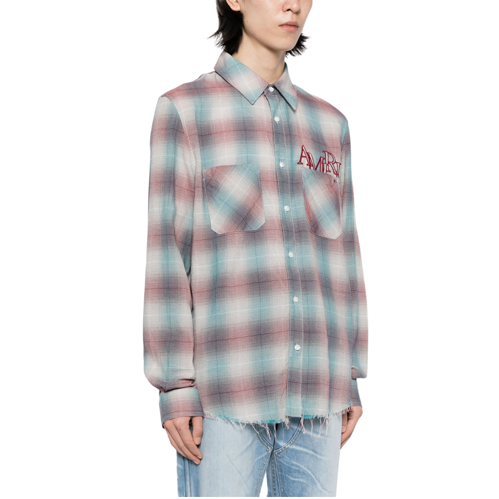 Buy AMIRI Staggered-logo check-pattern shirt | Krewsa South Africa