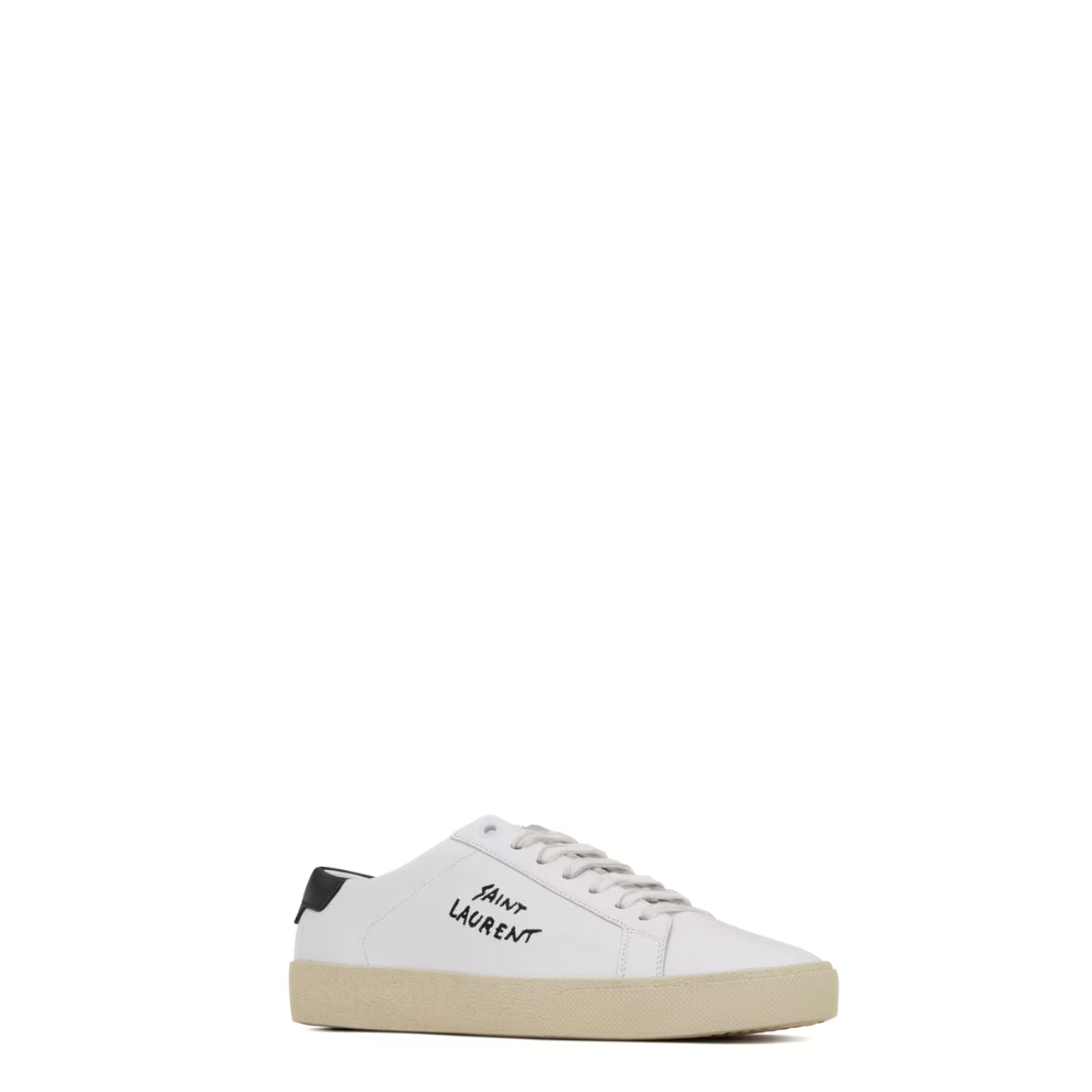Buy Saint Laurent court classic sl/06 embroidered sneakers in smooth leather | Krewsa South Africa