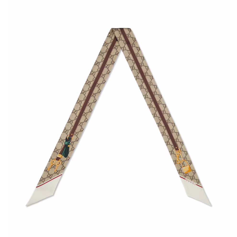 Buy GG Gucci valigeria print silk neck bow | Krewsa South Africa