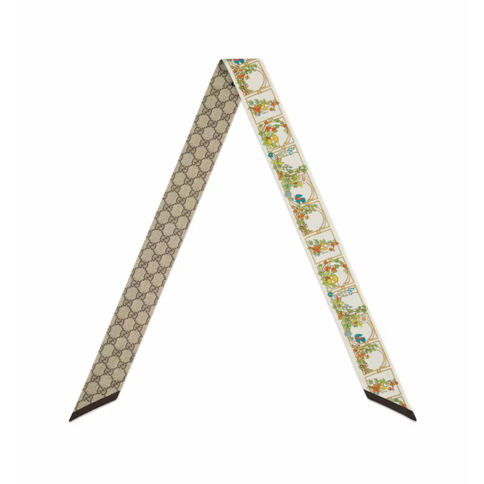 Buy Gucci Animal and floral print silk neck bow | Krewsa South Africa
