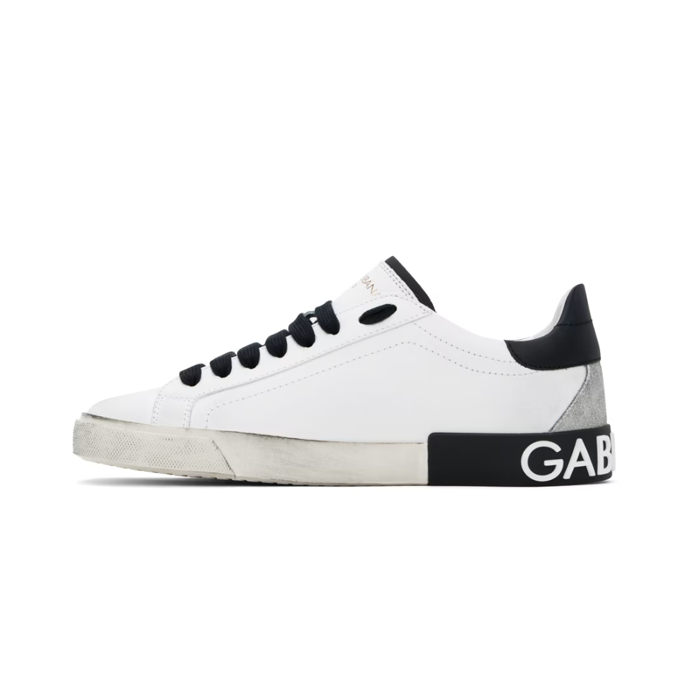 Buy DOLCE & GABBANA White Calfskin Portofino Vintage Sneakers | Krewsa South Africa