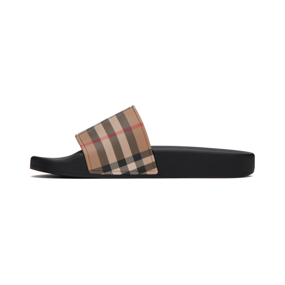 Buy BURBERRY Beige & Black Check Slides | Krewsa South Africa