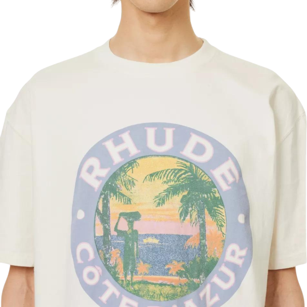 Buy RHUDE Côte d'Azur logo-print cotton-jersey T-shirt | Krewsa South Africa