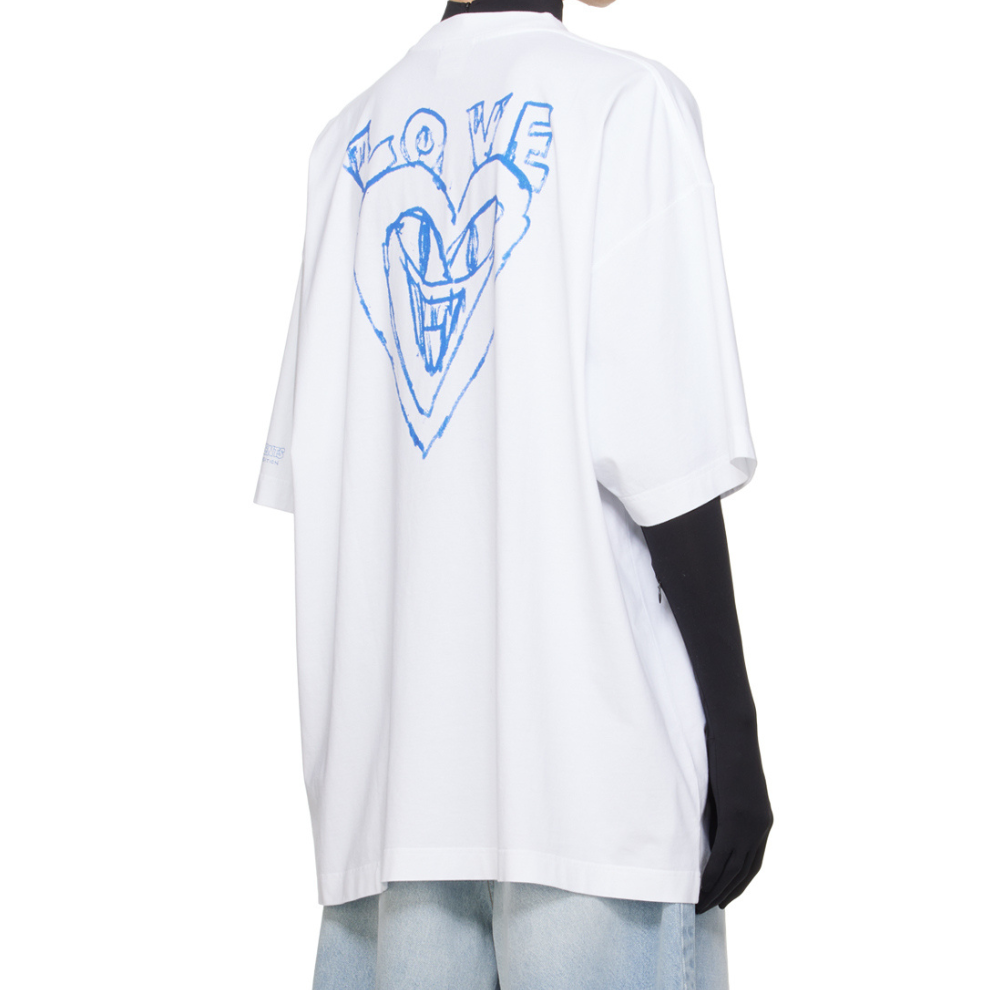 Buy VETEMENTS White Scribbled Car T-Shirt | Krewsa South Africa